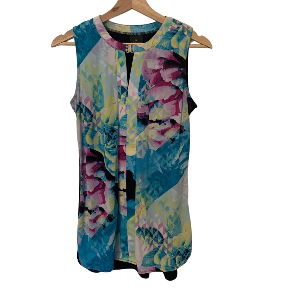 Worrhington Floral Blouse with Solid Black Back Women's Size Small